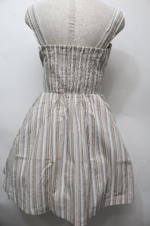 画像2: axes femme POETIQUE / ストライプジャンパースカート  オフ S-25-10-05-009-AX-OP-AS-ZS (2)