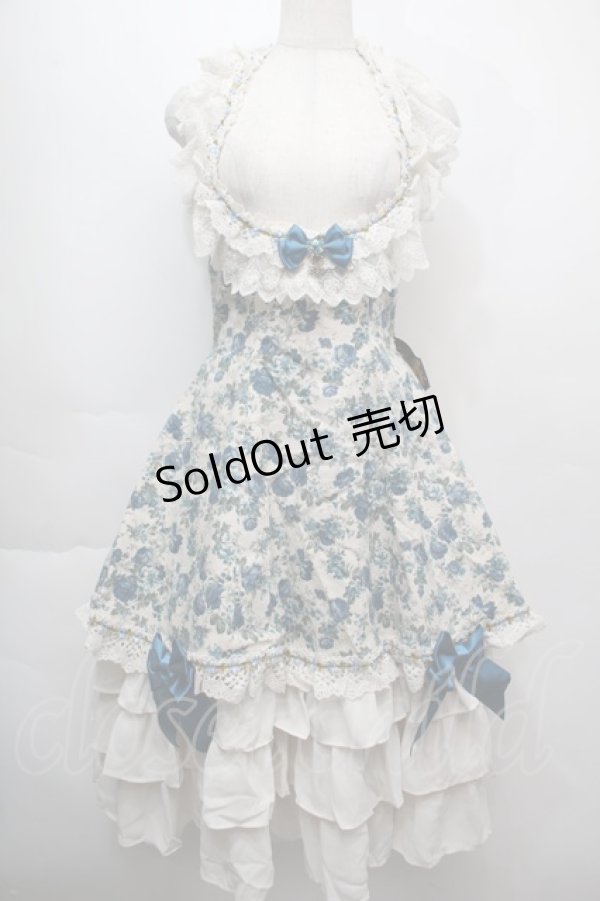 画像1: ALICE and the PIRATES / Mon favori champ de fleursジャンパースカート  ブルーｘアイボリー S-25-10-05-017-PA-OP-HR-ZS (1)