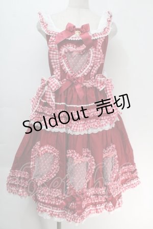 画像: BABY,THE STARS SHINE BRIGHT / Sweet My Secret Heartジャンパースカート  赤 S-25-10-05-019-BA-OP-HR-ZS