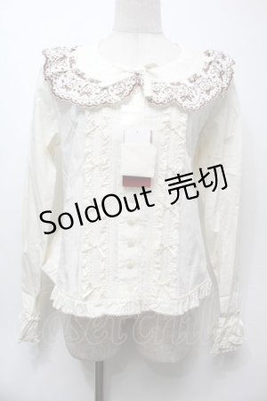 画像: PINK HOUSE / オリジナルクマレースブラウス  オフ S-25-10-05-004-LO-BL-AS-ZS