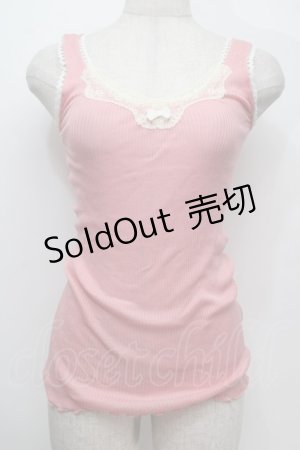 画像: Lois CRAYON / /ノースリーブリブ  ピンク S-25-10-06-1010-LO-TO-AS-ZS