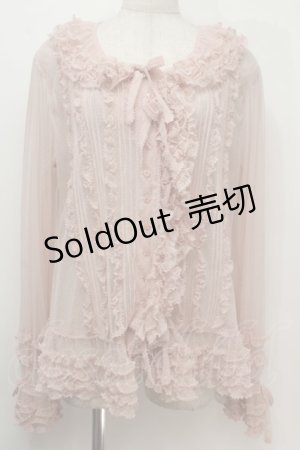 画像: PINK HOUSE / ドットチュールオーバーブラウス  ピンク S-25-10-06-1011-LO-BL-AS-ZS