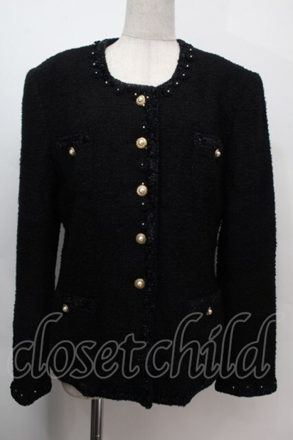 画像1: PINK HOUSE / ツイードジャケット  黒 S-25-10-06-1026-LO-JA-AS-ZT125 (1)