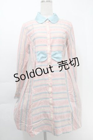 画像: Emily Temple cute / ボーダーワンピース  ピンク S-25-10-06-1032-ET-OP-AS-ZS