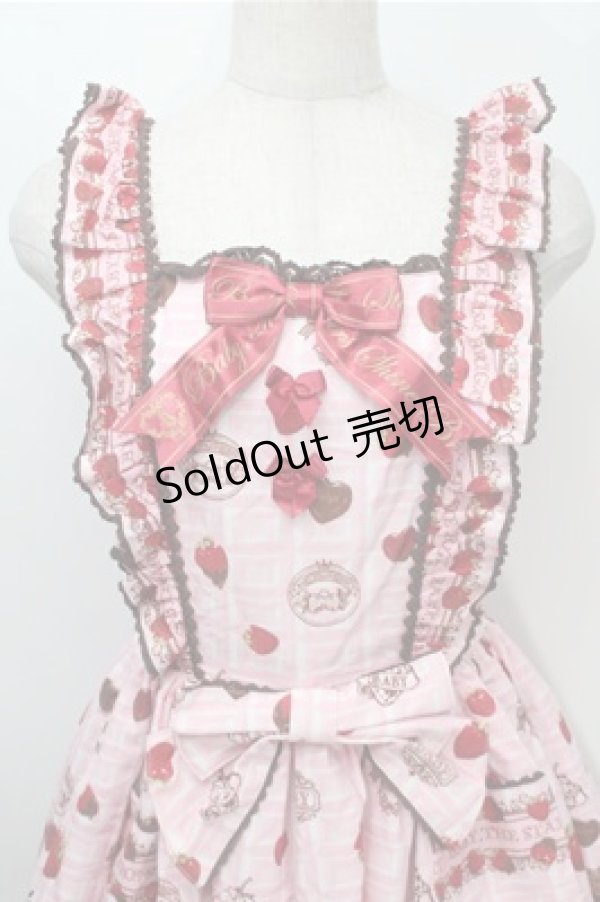 画像3: BABY,THE STARS SHINE BRIGHT / Strawberry Loves Chocolate柄エプロンフリルジャンパースカート・カチューシャセット  ピンク S-25-10-06-009-BA-OP-AS-ZS (3)