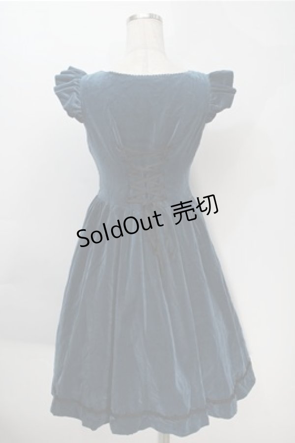 画像2: Victorian maiden / 別珍ノーブルフリルドレス  ピーコック S-25-10-06-012-CL-OP-AS-ZS (2)