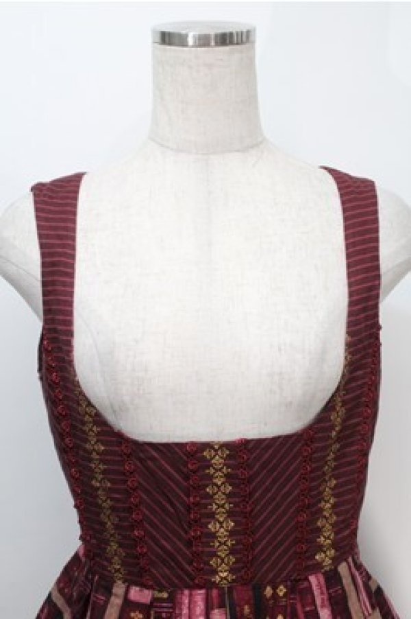 画像4: Innocent World / 王宮図書館コルセットジャンパースカート  ワイン S-25-10-06-019-IW-OP-AS-ZS (4)
