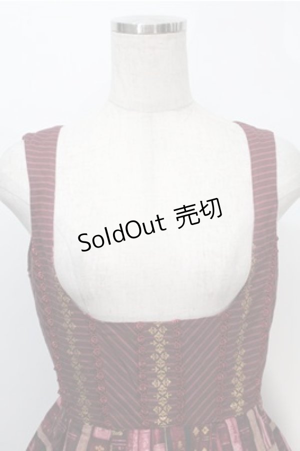 画像4: Innocent World / 王宮図書館コルセットジャンパースカート  ワイン S-25-10-06-019-IW-OP-AS-ZS (4)