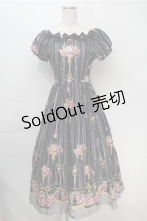 画像: Innocent World / 邸宅のすみれワンピース  黒 S-25-10-06-021-IW-OP-AS-ZS