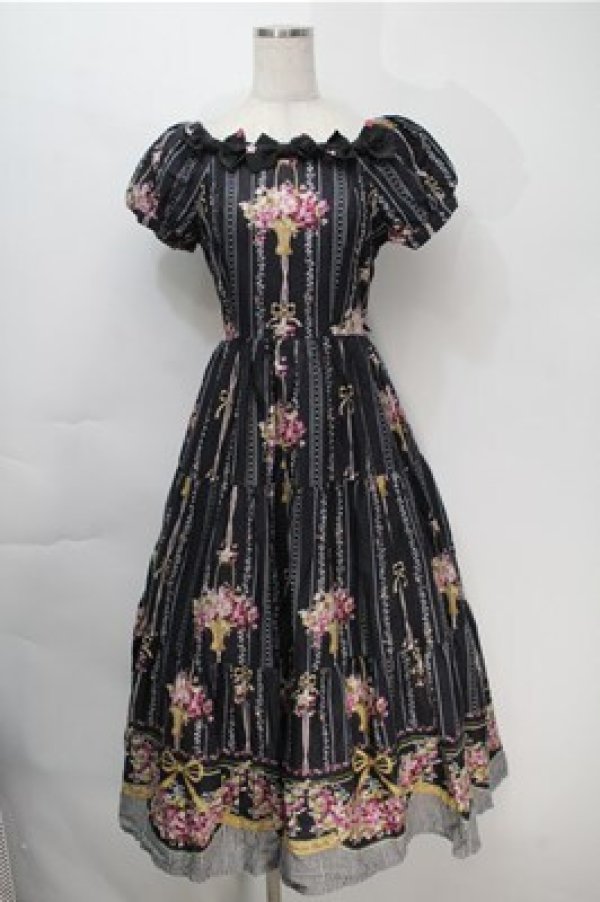 画像1: Innocent World / 邸宅のすみれワンピース  黒 S-25-10-06-021-IW-OP-AS-ZS (1)