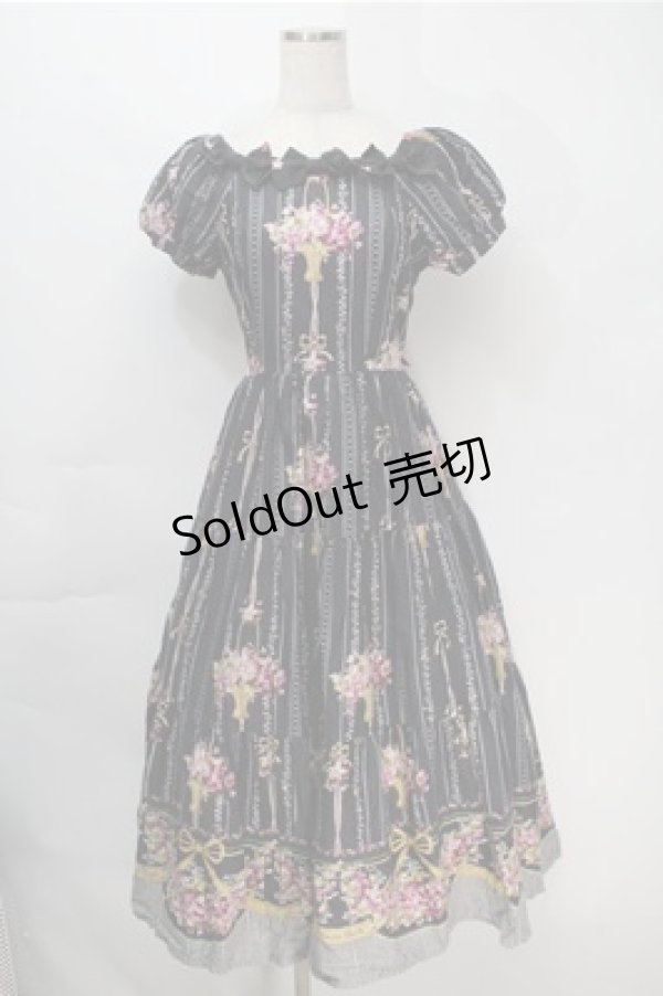 画像1: Innocent World / 邸宅のすみれワンピース  黒 S-25-10-06-021-IW-OP-AS-ZS (1)