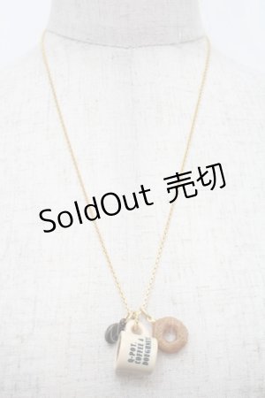 画像: Q-pot. / コーヒー＆ドーナッツネックレス  ベージュ S-25-10-07-050-QP-AC-HR-ZS