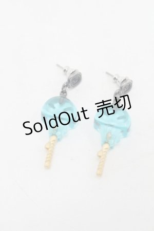 画像: Q-pot. / ツイステッドワンダーランド/ロリポップキャンディピアス  ブルー S-25-10-07-017-QP-AC-HR-ZS