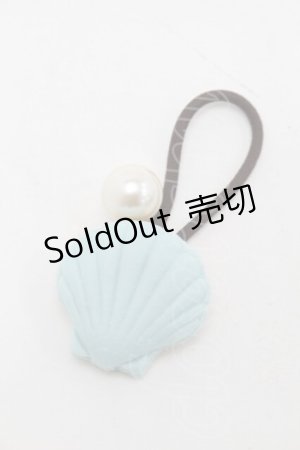 画像: Q-pot. / シェルマカロンヘアゴム  サックス S-25-10-07-021-QP-AC-HR-ZS