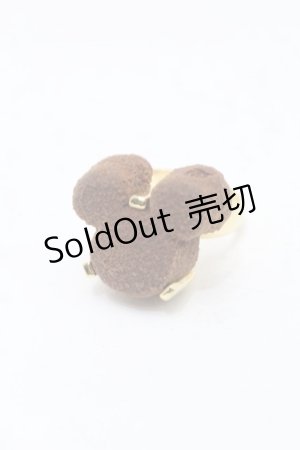 画像: Q-pot. / Petit Luxe Mickey Mouse Chocolat リング  ブラウン S-25-10-07-027-QP-AC-HR-ZS