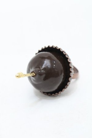 画像: Q-pot. / サクランボンボンショコラリング  ブラウン S-25-10-07-030-QP-ZA-HR-ZS