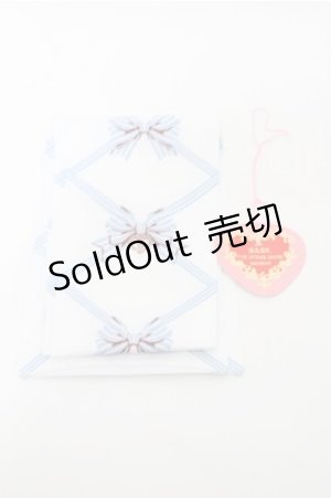 画像: BABY,THE STARS SHINE BRIGHT / リボン柄プリントオーバーニーソックス  白ｘサックス S-25-10-08-008-BA-ZA-HR-ZS