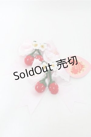画像: BABY,THE STARS SHINE BRIGHT / ゆらゆらいちごのサテンリボンクリップ  ピンク S-25-10-08-014-BA-AC-HR-ZS