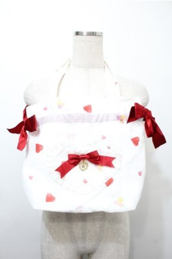 画像1: BABY,THE STARS SHINE BRIGHT / Strawberry Sweetheart Cake柄レッスンBAG  白 S-25-10-08-033-BA-AC-HR-ZT335 (1)