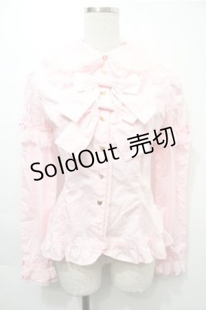 画像: Angelic Pretty / おでかけハートリボンブラウス  ピンク S-25-10-08-040-AP-BL-AS-ZS