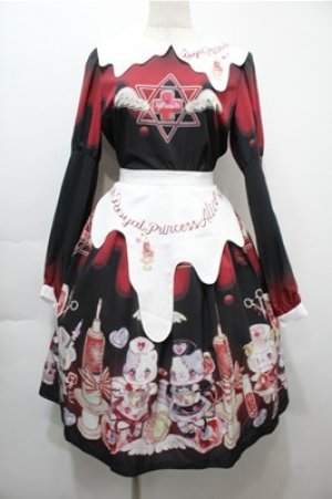 画像: Royal Princess Alice / Melty Hospitalエプロン付きワンピース  黒 S-25-10-08-047-LO-OP-HR-ZS