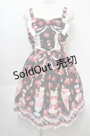 画像: Angelic Pretty / Lyrical Bunny Parlorジャンパースカート  黒 S-25-10-08-048-AP-OP-AS-ZT489