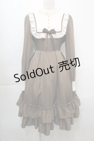 画像: Amavel / ヨーク切替ワンピース  ブラウン S-25-10-08-051-CA-OP-AS-ZS