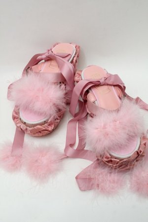 画像: Swankiss / ファーサンダル L ピンク S-25-10-09-042-CA-TO-HR-ZS