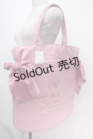 画像: Maison de FLEUR / ダブルリボントートバッグ  ピンク S-25-10-09-052-LO-BG-AS-ZS