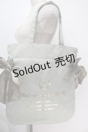 画像: Maison de FLEUR / ダブルリボントートバッグ  グリーン S-25-10-09-053-LO-BG-AS-ZS