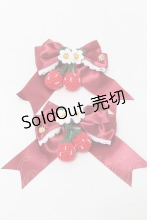 画像: BABY,THE STARS SHINE BRIGHT / ゆらゆらいちごのサテンリボンクリップ  赤 S-25-10-09-008-BA-AC-HR-ZS