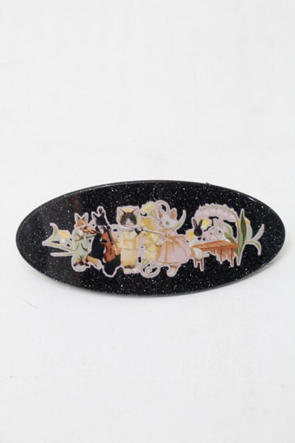 画像1: Royal Princess Alice / 森のシンフォニー・tonoコラボ バレッタ  黒 S-25-10-09-010-LO-AC-AS-ZS (1)