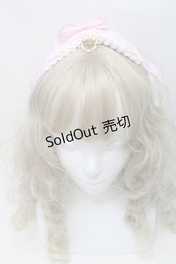 画像2: BABY,THE STARS SHINE BRIGHT / Hearty Ginghamリボンカチューシャ  ピンクｘ白 S-25-10-09-024-BA-OP-HR-ZS (2)