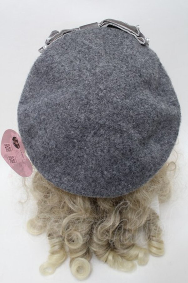 画像3: m petit by misako / AMリボンバスクベレー  グレー S-25-10-09-036-LO-AC-HR-ZT334 (3)