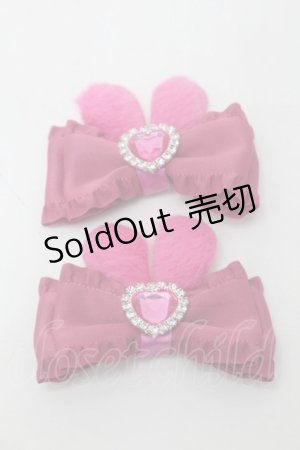 画像: LOLITA / リボンクリップ  ピンク S-25-10-09-005-LO-AC-HR-ZS
