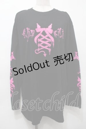 画像: GOTH / クロミプリントロンT  黒 S-25-10-10-032-GO-CO-HR-ZS