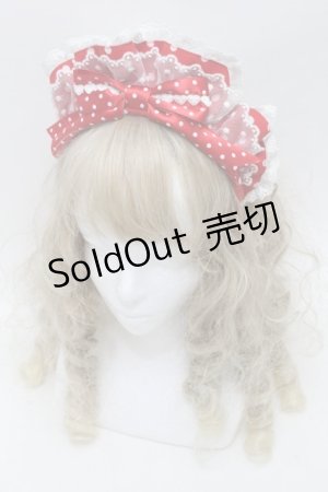 画像: Angelic Pretty / Lovely Dotカフェカチューシャ  赤ｘ白 S-25-10-10-005-AP-AC-HR-ZS