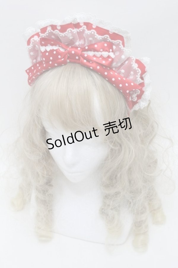 画像1: Angelic Pretty / Lovely Dotカフェカチューシャ  赤ｘ白 S-25-10-10-005-AP-AC-HR-ZS (1)