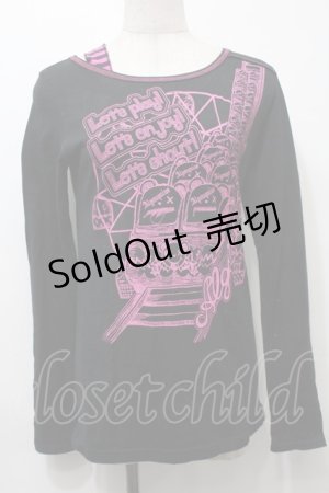 画像: ALGONQUINS / プリントカットソー  黒 S-25-10-10-035-AL-TO-AS-ZS