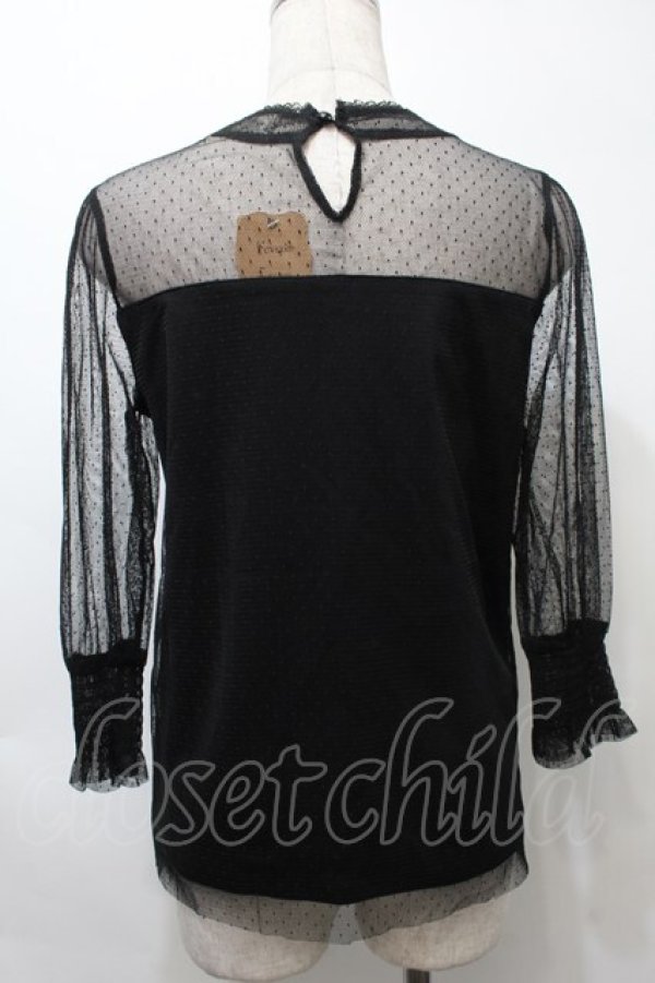画像2: Favorite / チュール切替トップス  黒 S-25-10-10-036-LO-TO-AS-ZS (2)