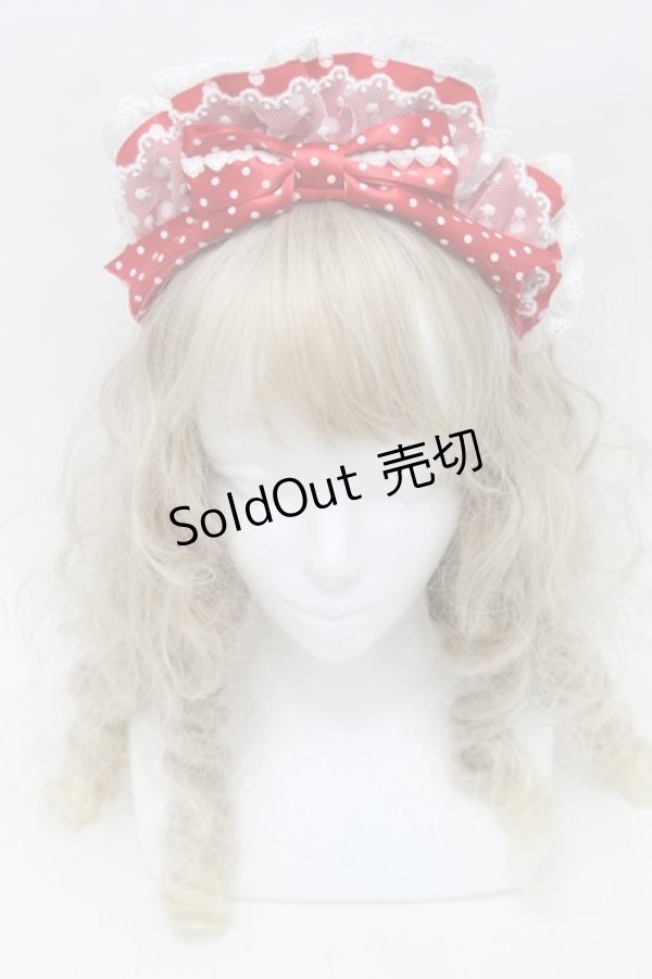 画像2: Angelic Pretty / Lovely Dotカフェカチューシャ  赤ｘ白 S-25-10-10-005-AP-AC-HR-ZS (2)