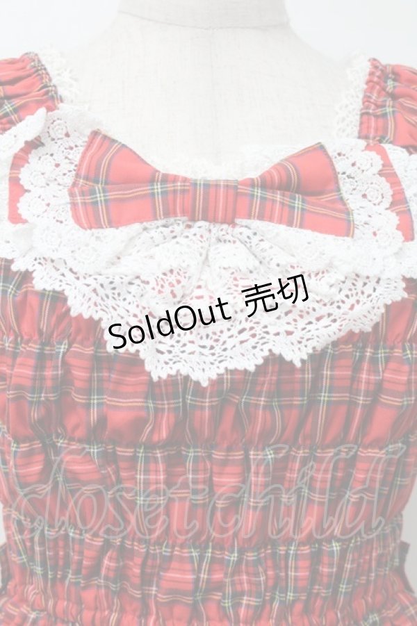 画像3: BABY,THE STARS SHINE BRIGHT / タータンチェックIシャーリングプリンセスジャンパースカート  赤 S-25-10-10-045-BA-OP-HR-ZS (3)