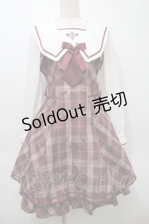 画像: Amavel / Classical Confection チェックセーラーワンピース  ワイン S-25-10-10-046-CA-OP-AS-ZS