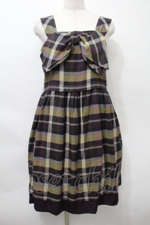 画像: Lois CRAYON / チェックワンピース  紫 S-25-10-10-050-LO-OP-AS-ZS