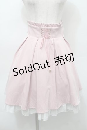 画像: Amavel / ウエスト編み上げスカート  ピンク S-25-10-10-056-CA-SK-AS-ZS