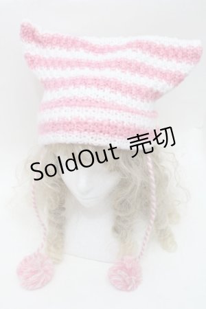 画像: LOLITA / バイカラーニットハット  ピンクｘ白 S-25-10-10-008-LO-AC-HR-ZS