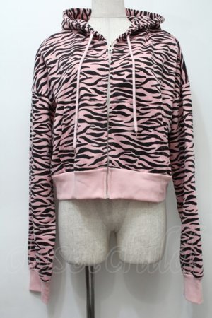 画像: KRY CLOTHING / 「GAL」ショート丈パーカー  ピンクｘ黒 S-25-10-10-026-EL-TO-HR-ZS
