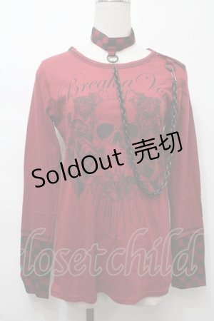画像: ALGONQUINS / プリントカットソー  赤 S-25-10-10-028-AL-TO-AS-ZS