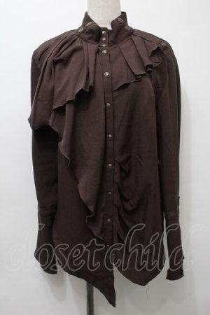 画像: Ozz Croce / フリルブラウス  ブラウン S-25-10-10-030-OO-BL-AS-ZS