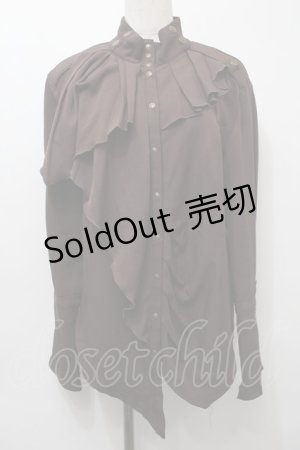 画像: Ozz Croce / フリルブラウス  ブラウン S-25-10-10-030-OO-BL-AS-ZS